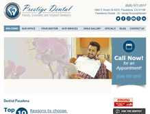 Tablet Screenshot of prestigedentalpasadena.com